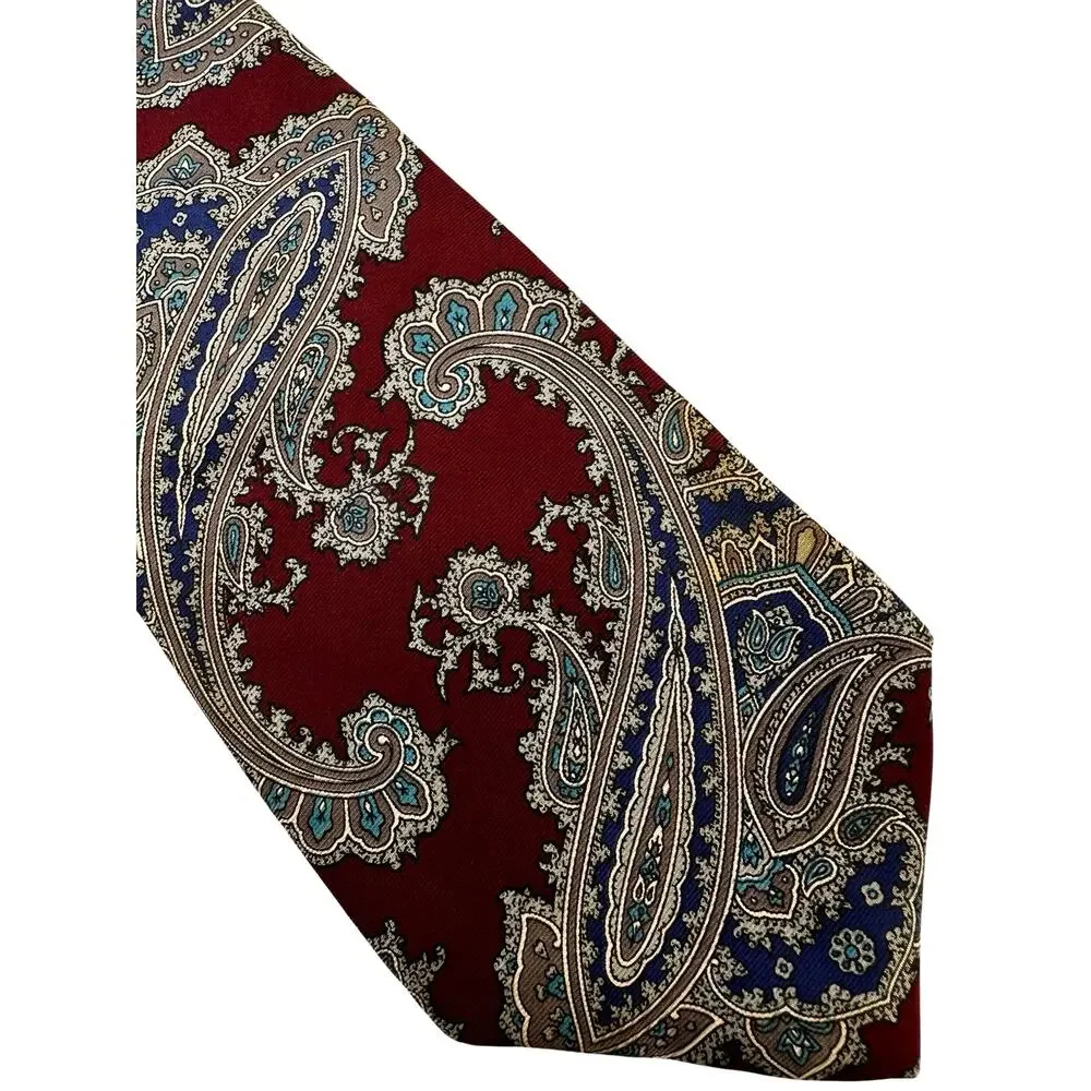 Vintage Pair of Paisley Lands End Silk Neckties